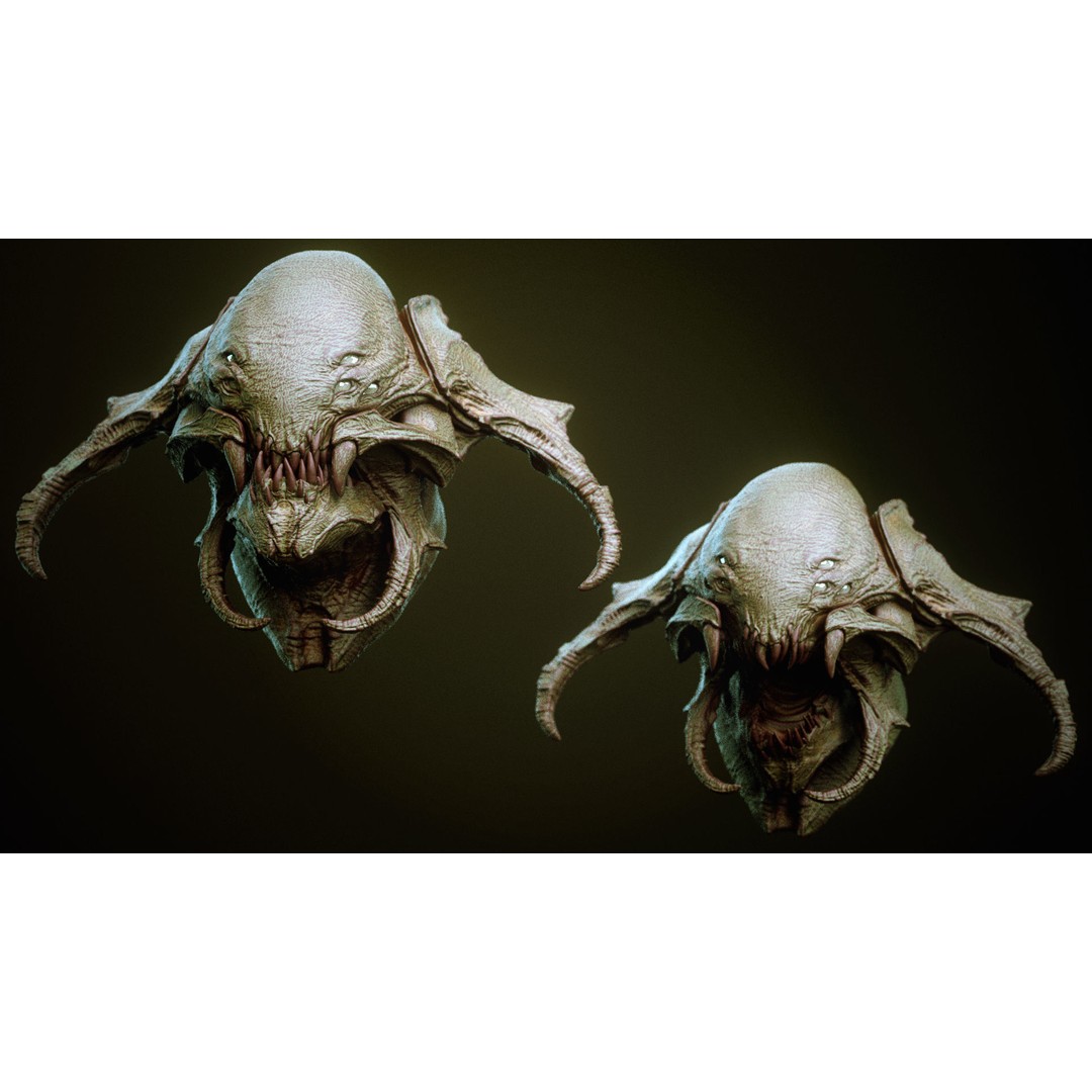 Demon 3D Model – High Poly Fantasy Heads with Blendshapes, OBJ - View 12