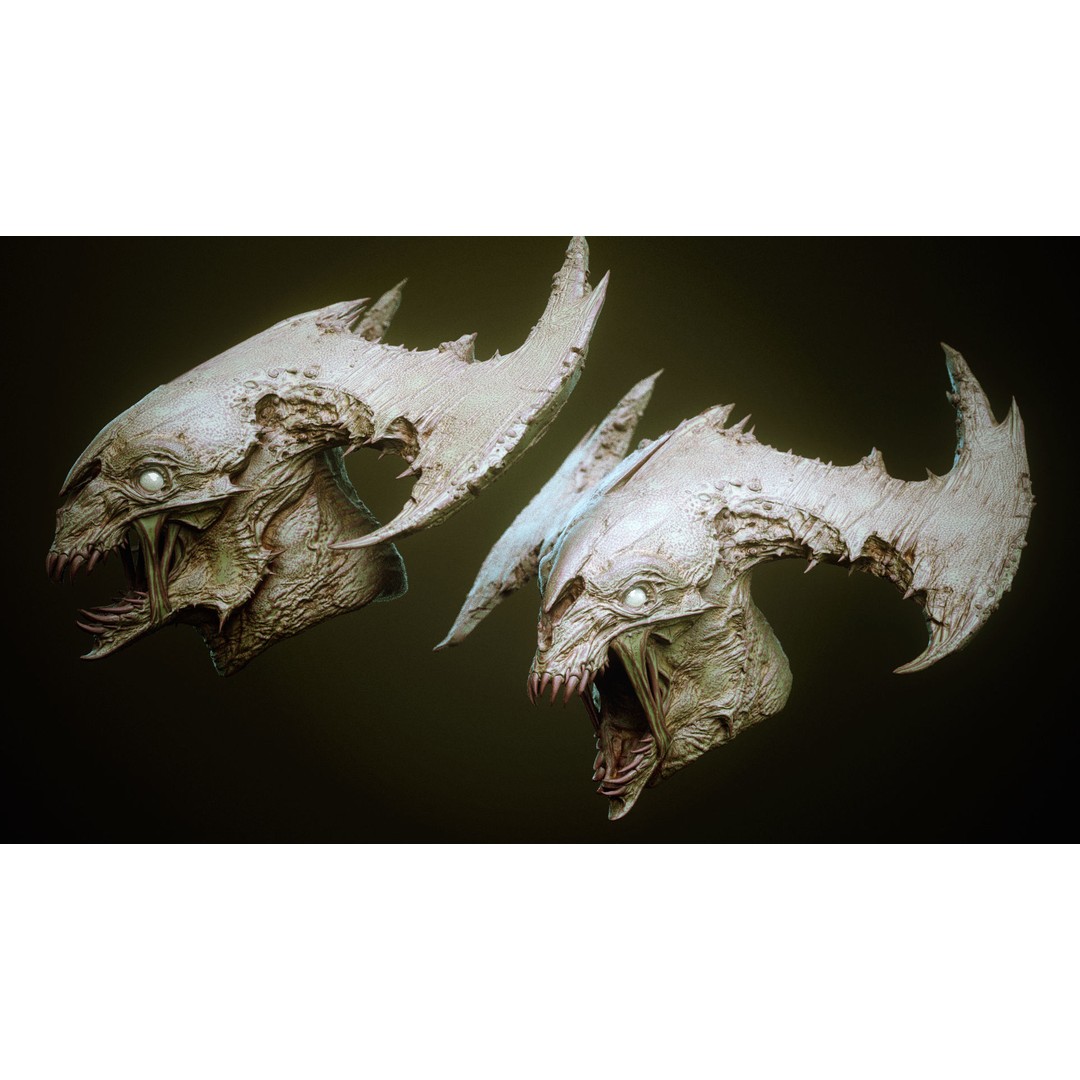Demon 3D Model – High Poly Fantasy Heads with Blendshapes, OBJ - View 14