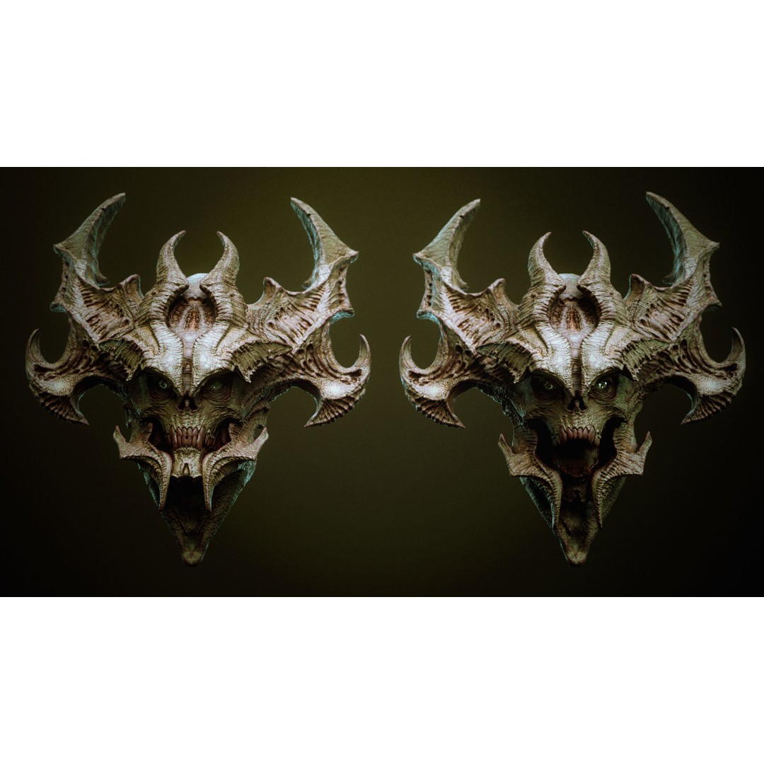 Demon 3D Model – High Poly Fantasy Heads with Blendshapes, OBJ - View 16