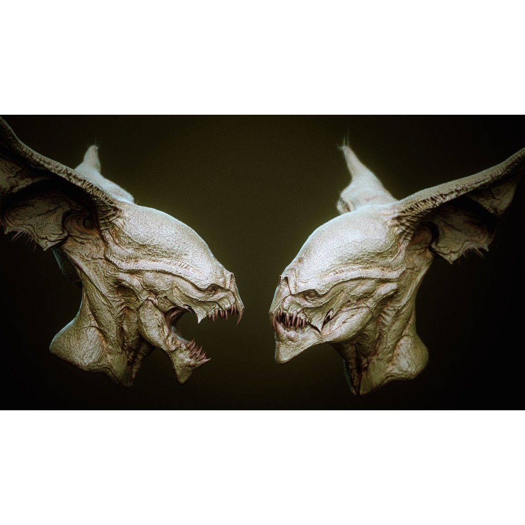 Demon 3D Model – High Poly Fantasy Heads with Blendshapes, OBJ - View 18