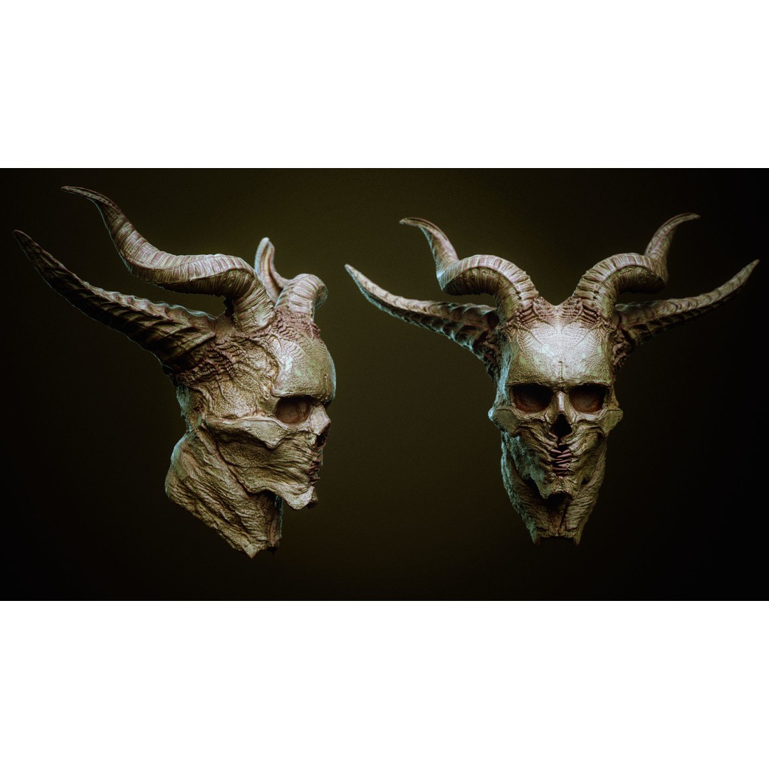 Demon 3D Model – High Poly Fantasy Heads with Blendshapes, OBJ - View 19