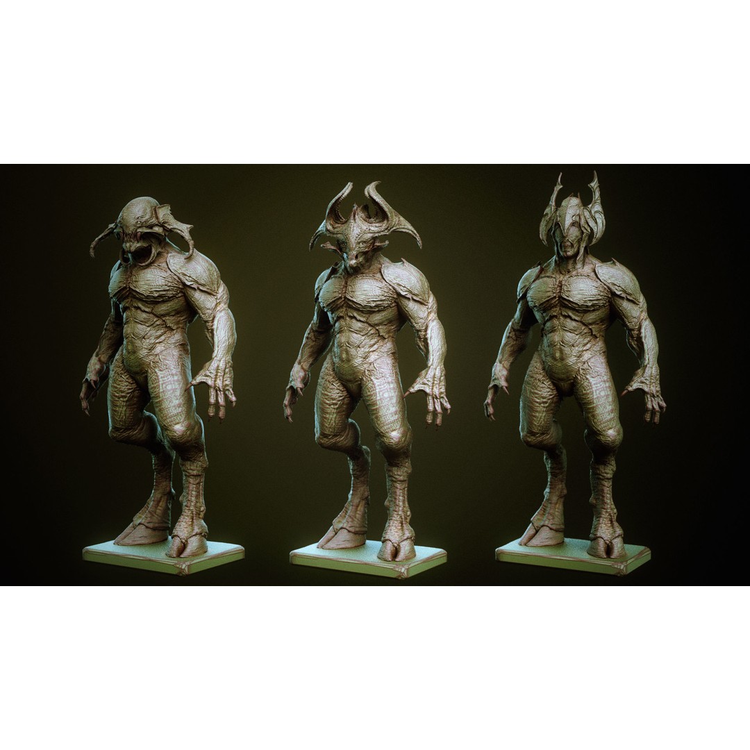 Demon 3D Model – High Poly Fantasy Heads with Blendshapes, OBJ - View 22