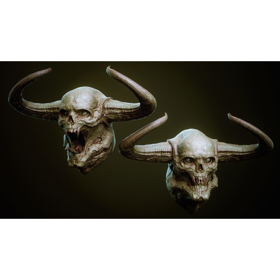 Demon 3D Model – High Poly Fantasy Heads with Blendshapes, OBJ - View 24