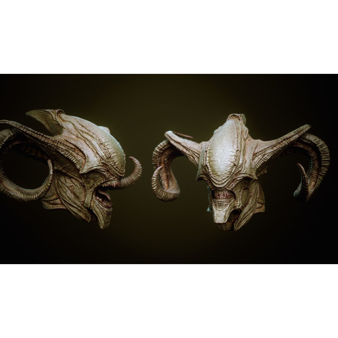 Demon 3D Model – High Poly Fantasy Heads with Blendshapes, OBJ - View 29