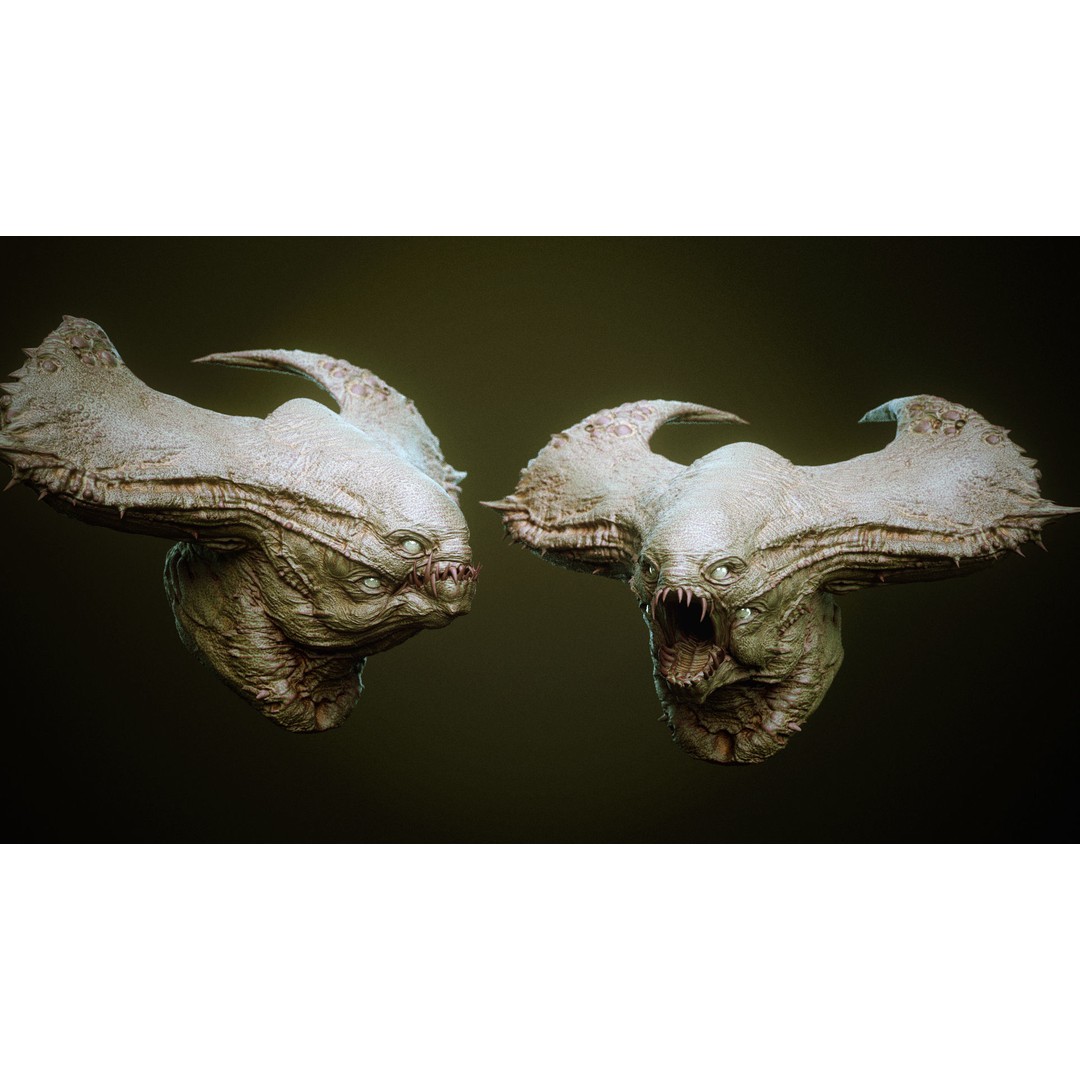 Demon 3D Model – High Poly Fantasy Heads with Blendshapes, OBJ - View 30