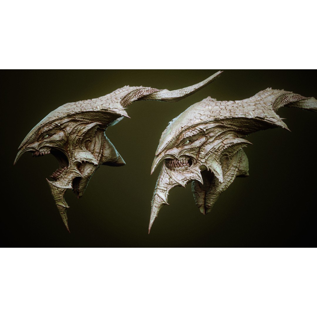 Demon 3D Model – High Poly Fantasy Heads with Blendshapes, OBJ - View 37