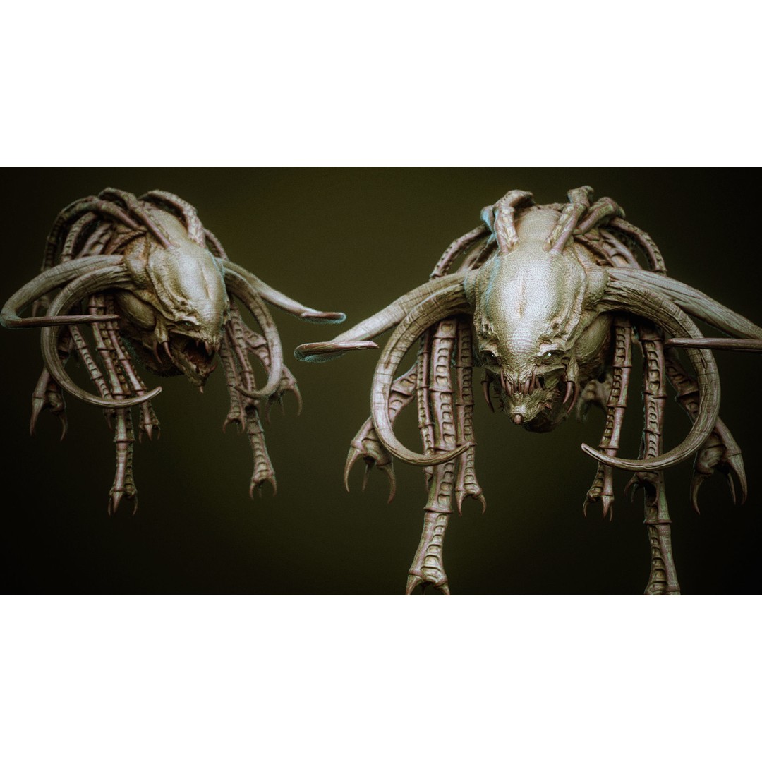 Demon 3D Model – High Poly Fantasy Heads with Blendshapes, OBJ - View 39
