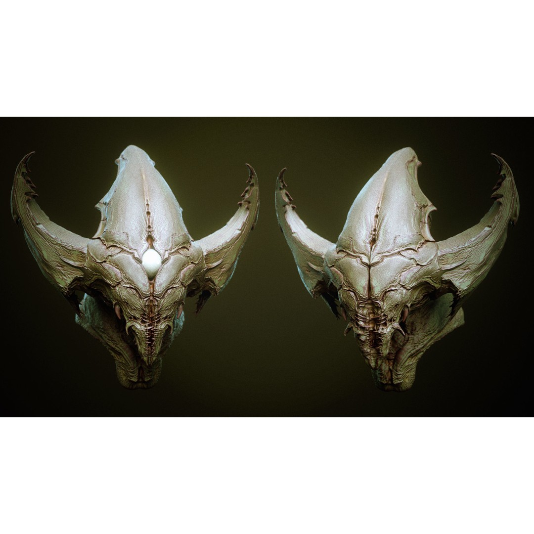 Demon 3D Model – High Poly Fantasy Heads with Blendshapes, OBJ - View 41
