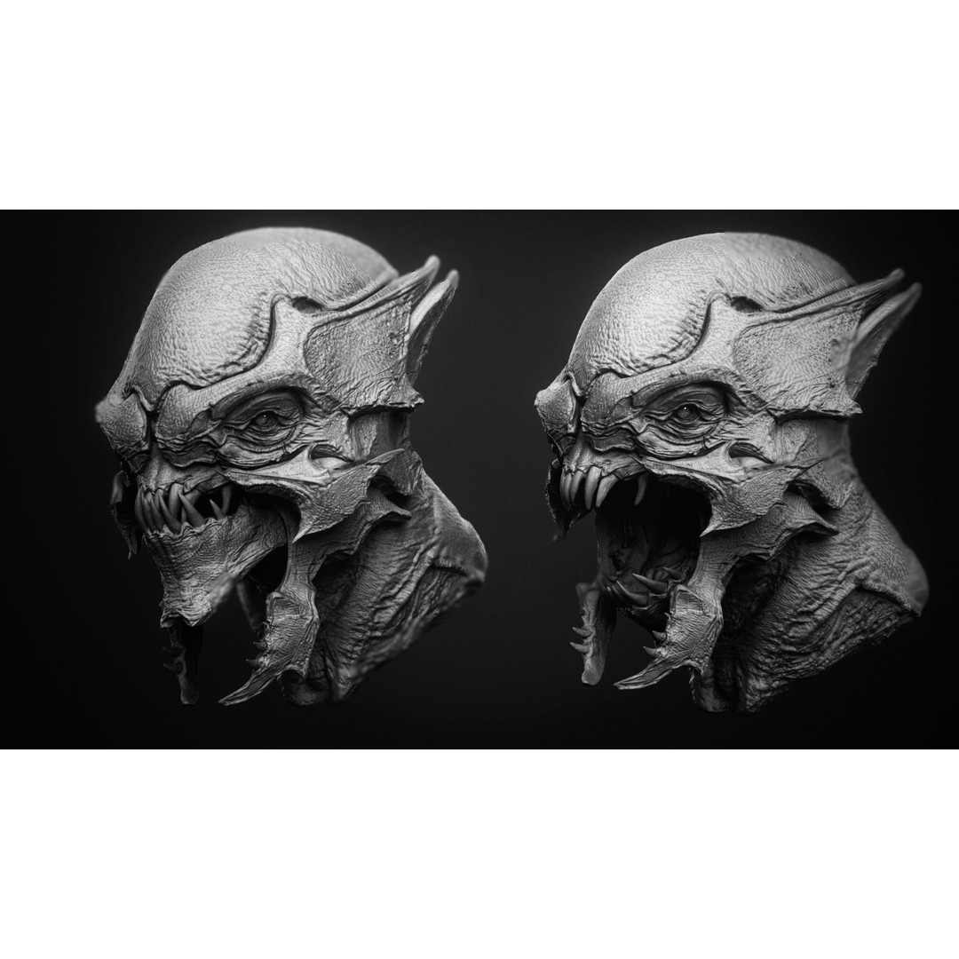 Demon 3D Model – High Poly Fantasy Heads with Blendshapes, OBJ - View 42