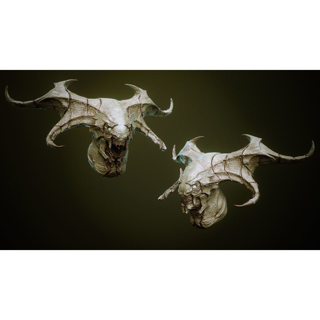 Demon 3D Model – High Poly Fantasy Heads with Blendshapes, OBJ - View 43