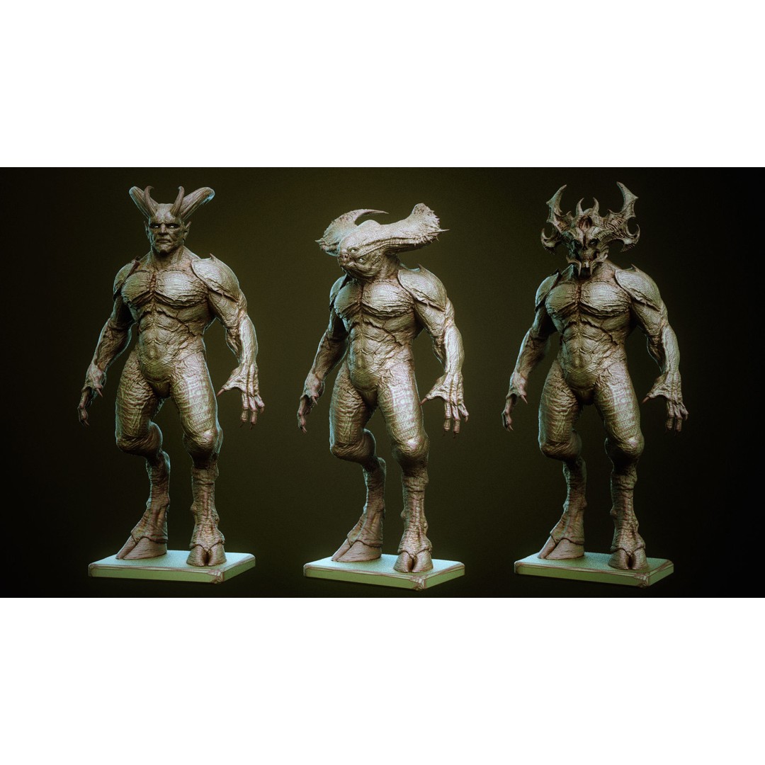 Demon 3D Model – High Poly Fantasy Heads with Blendshapes, OBJ - View 48