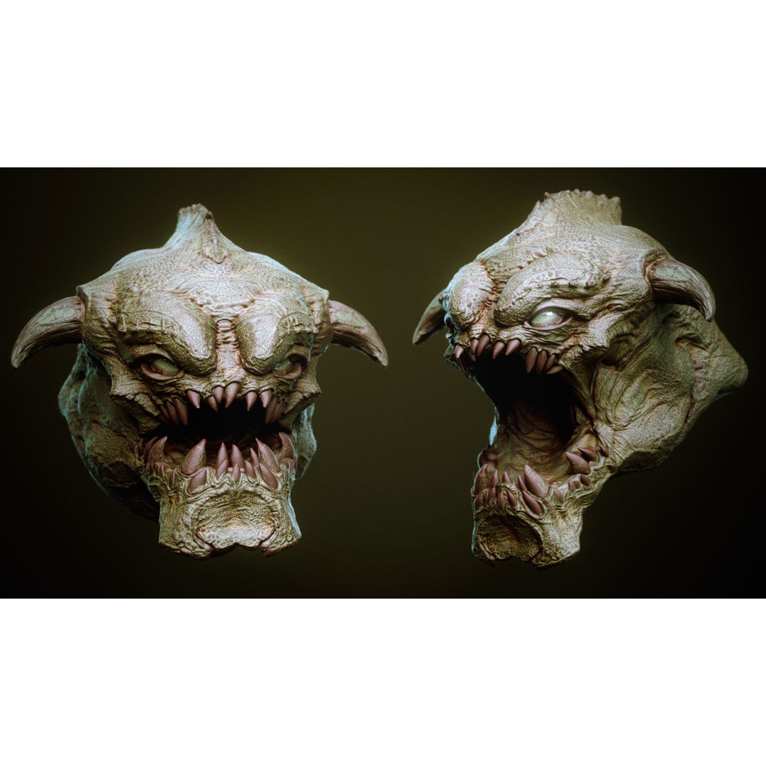 Demon 3D Model – High Poly Fantasy Heads with Blendshapes, OBJ - View 49