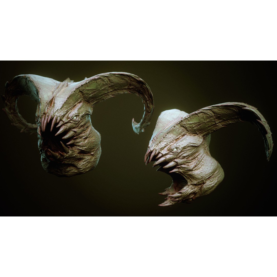 Demon 3D Model – High Poly Fantasy Heads with Blendshapes, OBJ - View 54