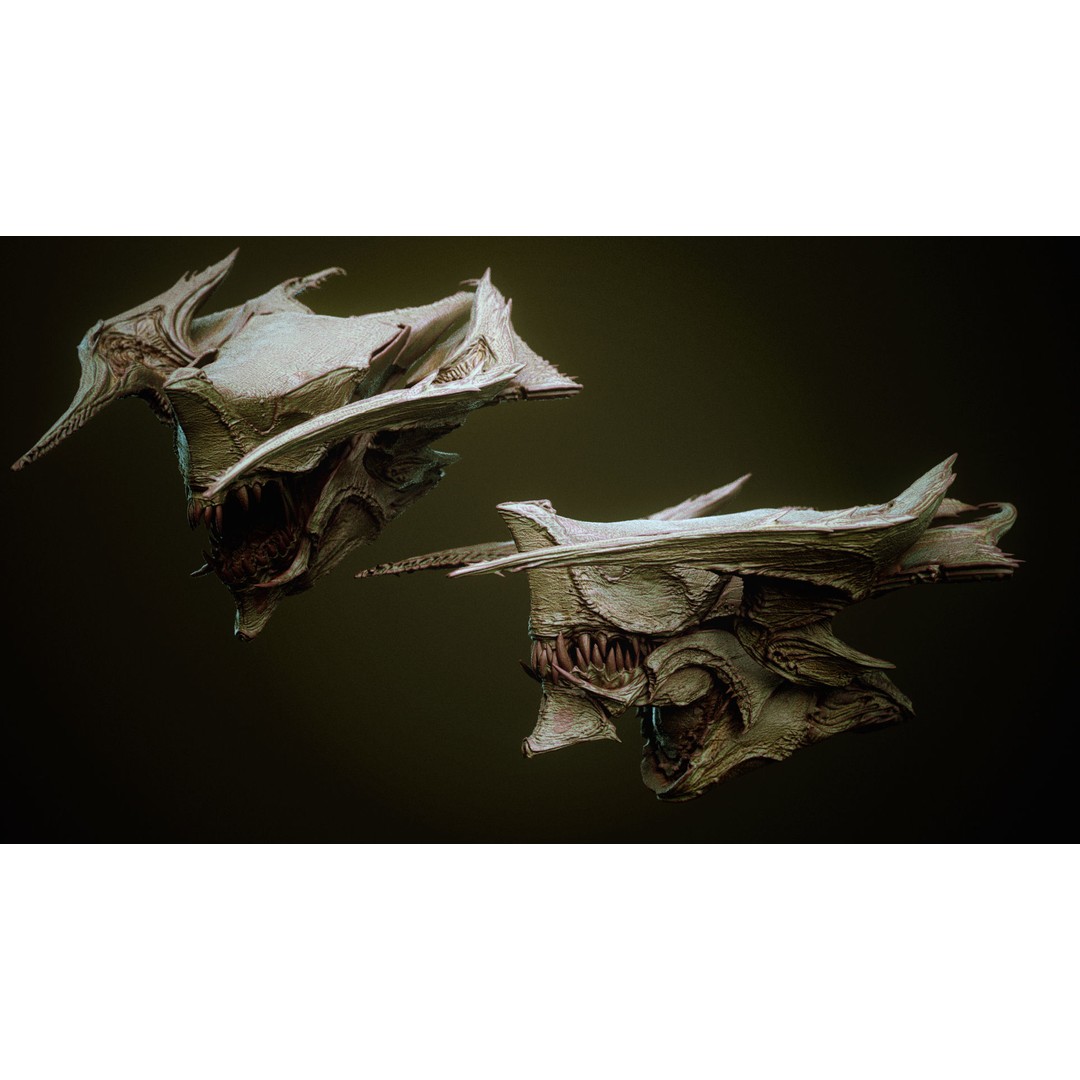 Demon 3D Model – High Poly Fantasy Heads with Blendshapes, OBJ - View 55