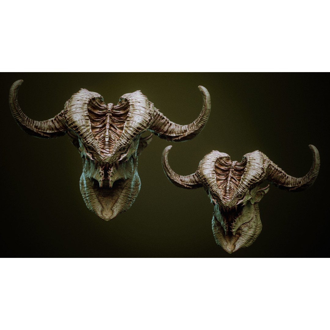 Demon 3D Model – High Poly Fantasy Heads with Blendshapes, OBJ - View 57
