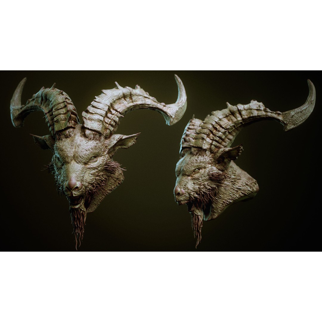 Demon 3D Model – High Poly Fantasy Heads with Blendshapes, OBJ - View 9