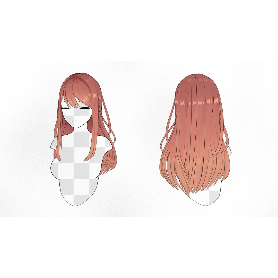 Anime Hairstyle Collection 3D Model – Low Poly Character Asset, FBX - View 10