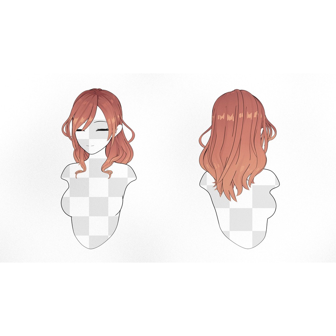 Anime Hairstyle Collection 3D Model – Low Poly Character Asset, FBX - View 11