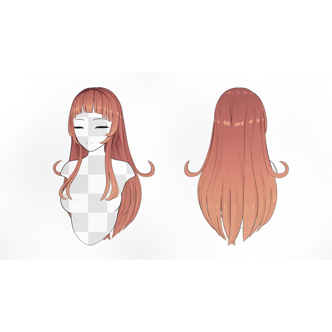 Anime Hairstyle Collection 3D Model – Low Poly Character Asset, FBX - View 12