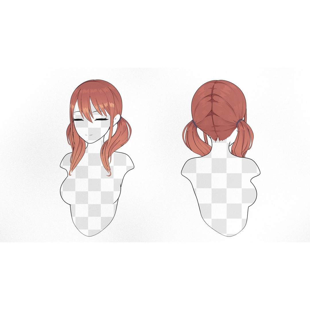 Anime Hairstyle Collection 3D Model – Low Poly Character Asset, FBX - View 15