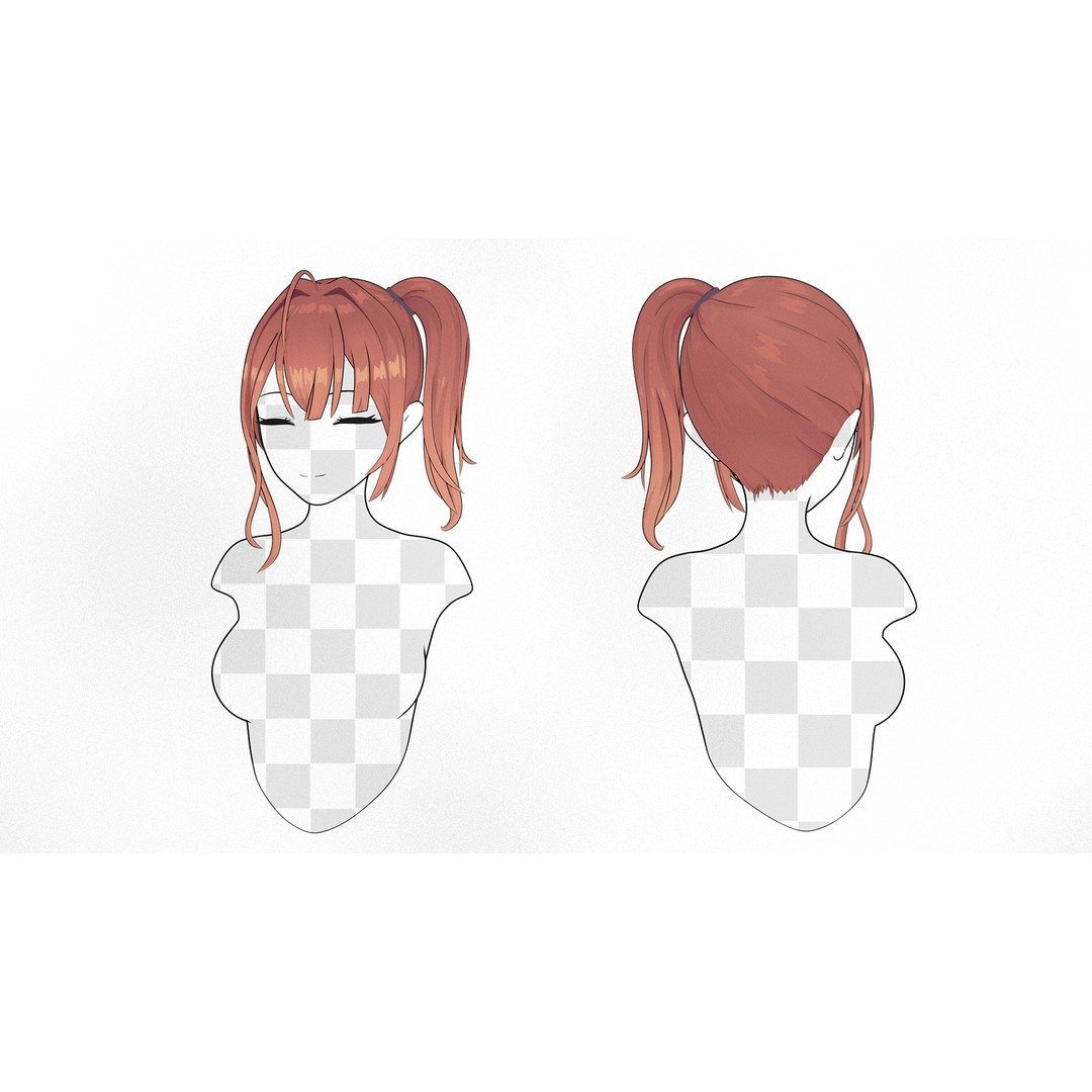 Anime Hairstyle Collection 3D Model – Low Poly Character Asset, FBX - View 17