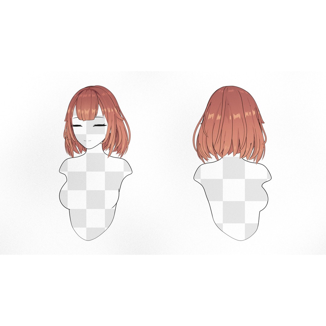 Anime Hairstyle Collection 3D Model – Low Poly Character Asset, FBX - View 4