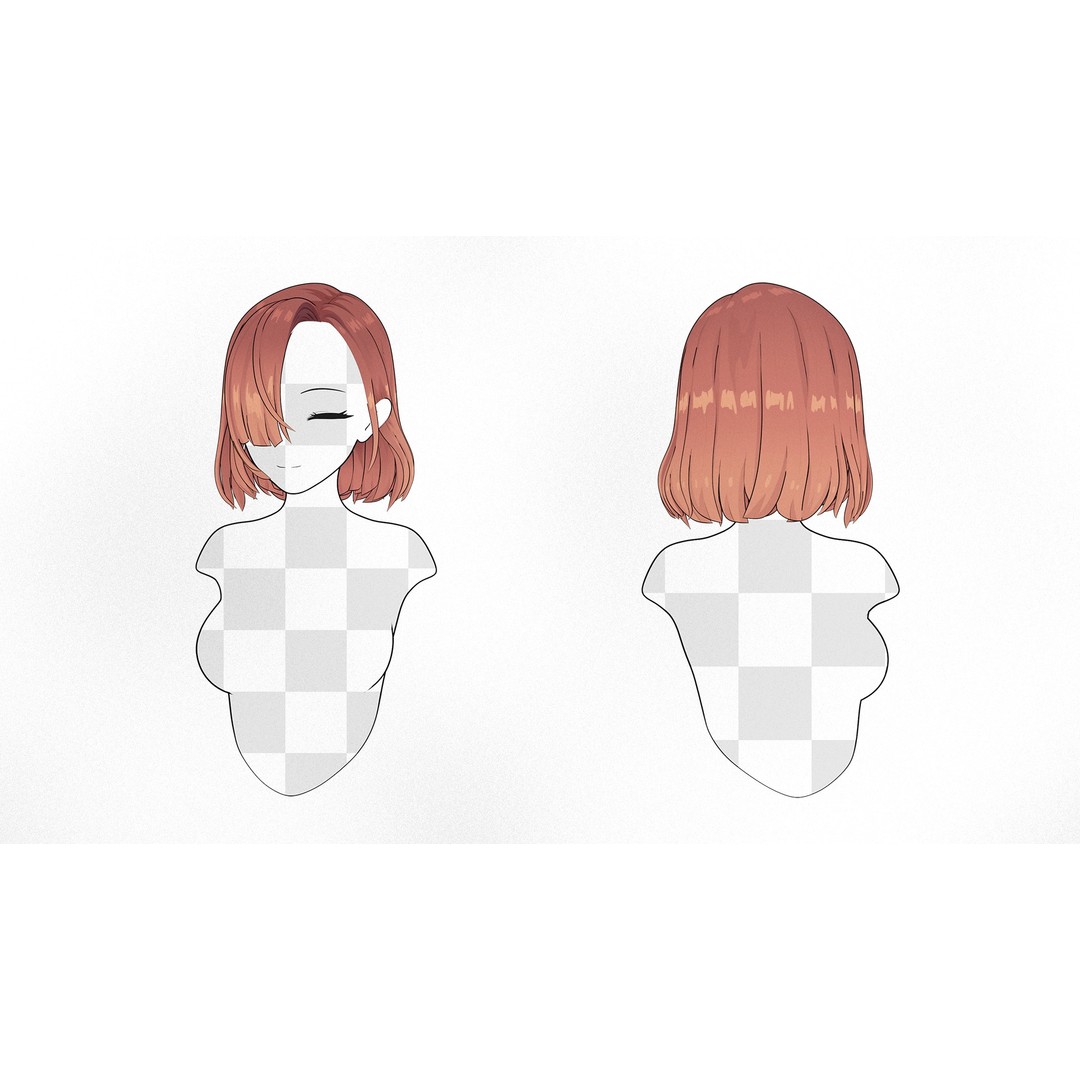 Anime Hairstyle Collection 3D Model – Low Poly Character Asset, FBX - View 5