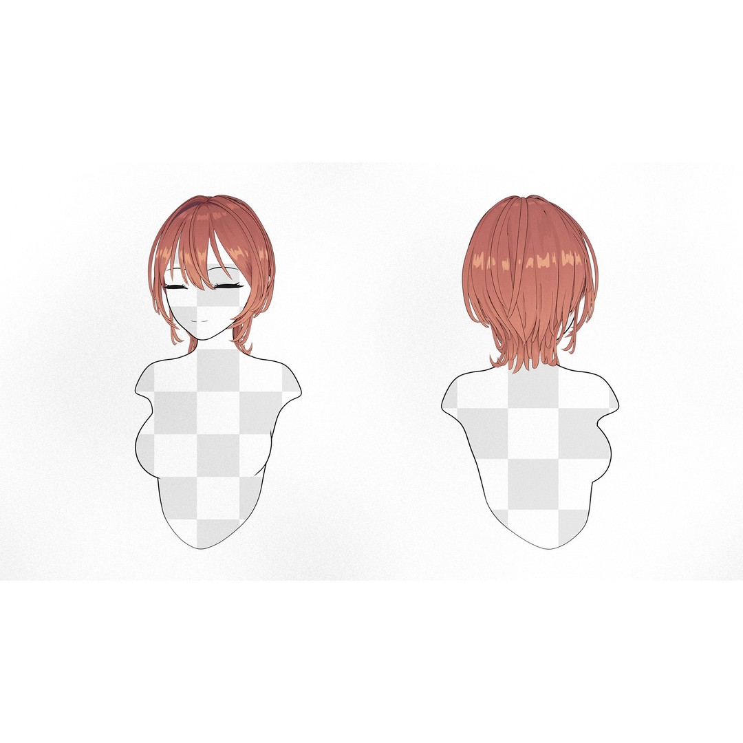 Anime Hairstyle Collection 3D Model – Low Poly Character Asset, FBX - View 6