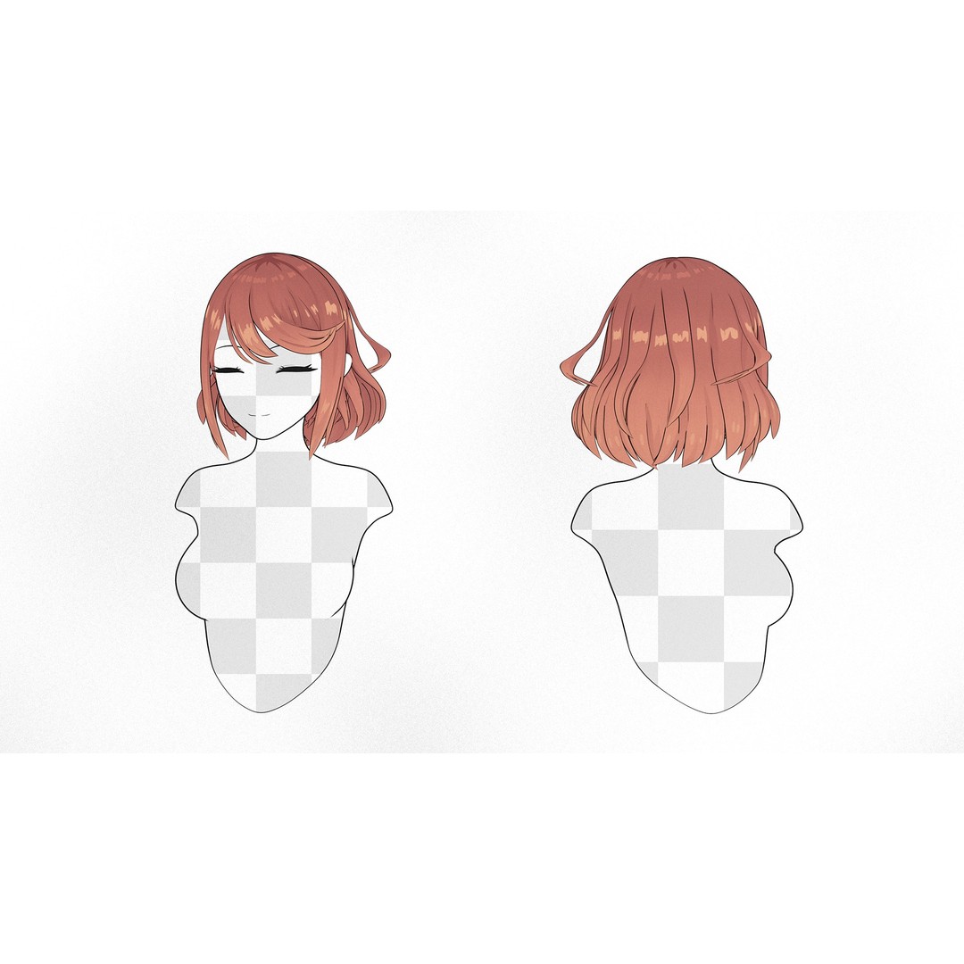 Anime Hairstyle Collection 3D Model – Low Poly Character Asset, FBX - View 7