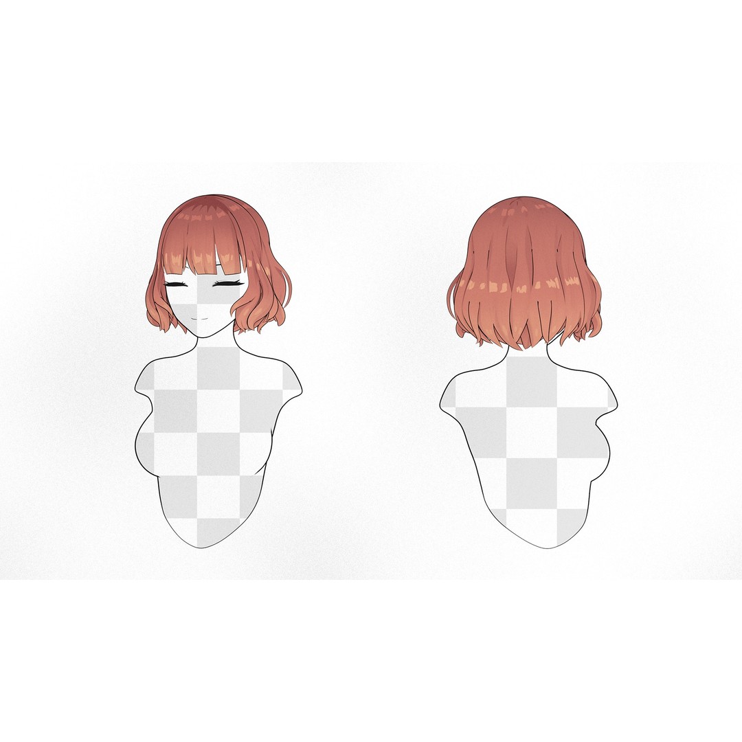 Anime Hairstyle Collection 3D Model – Low Poly Character Asset, FBX - View 8