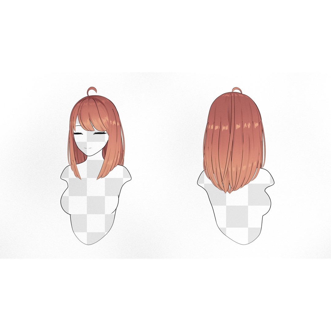 Anime Hairstyle Collection 3D Model – Low Poly Character Asset, FBX - View 9
