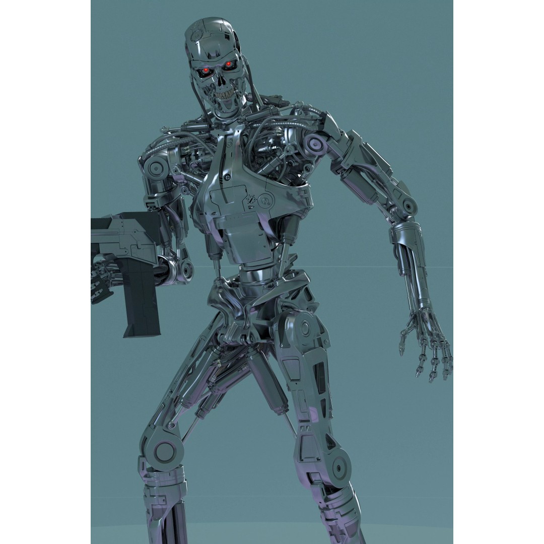 Terminator T800 Endoskeleton 3D Model – High Poly Rigged Character, FBX - View 10