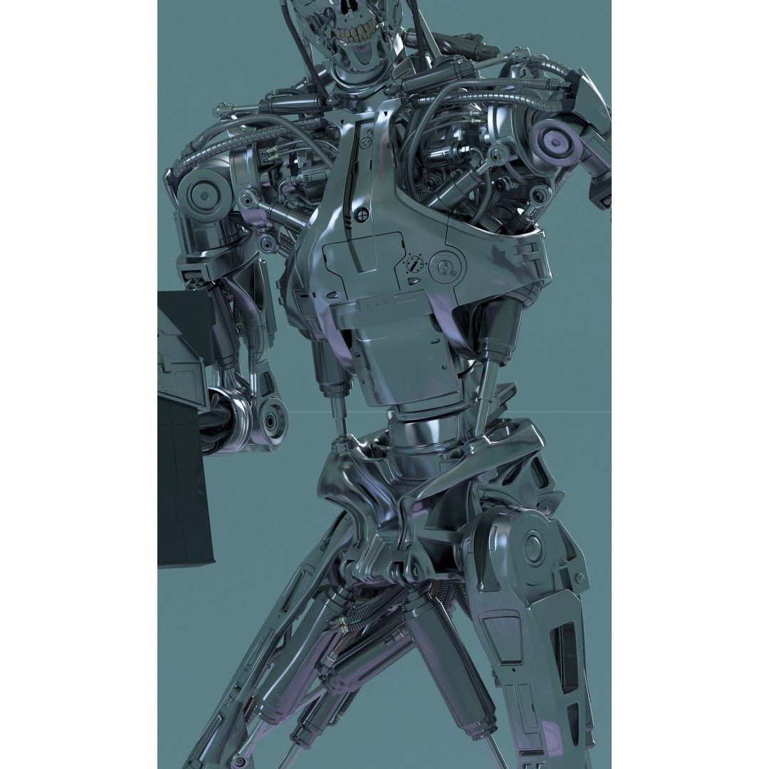 Terminator T800 Endoskeleton 3D Model – High Poly Rigged Character, FBX - View 4