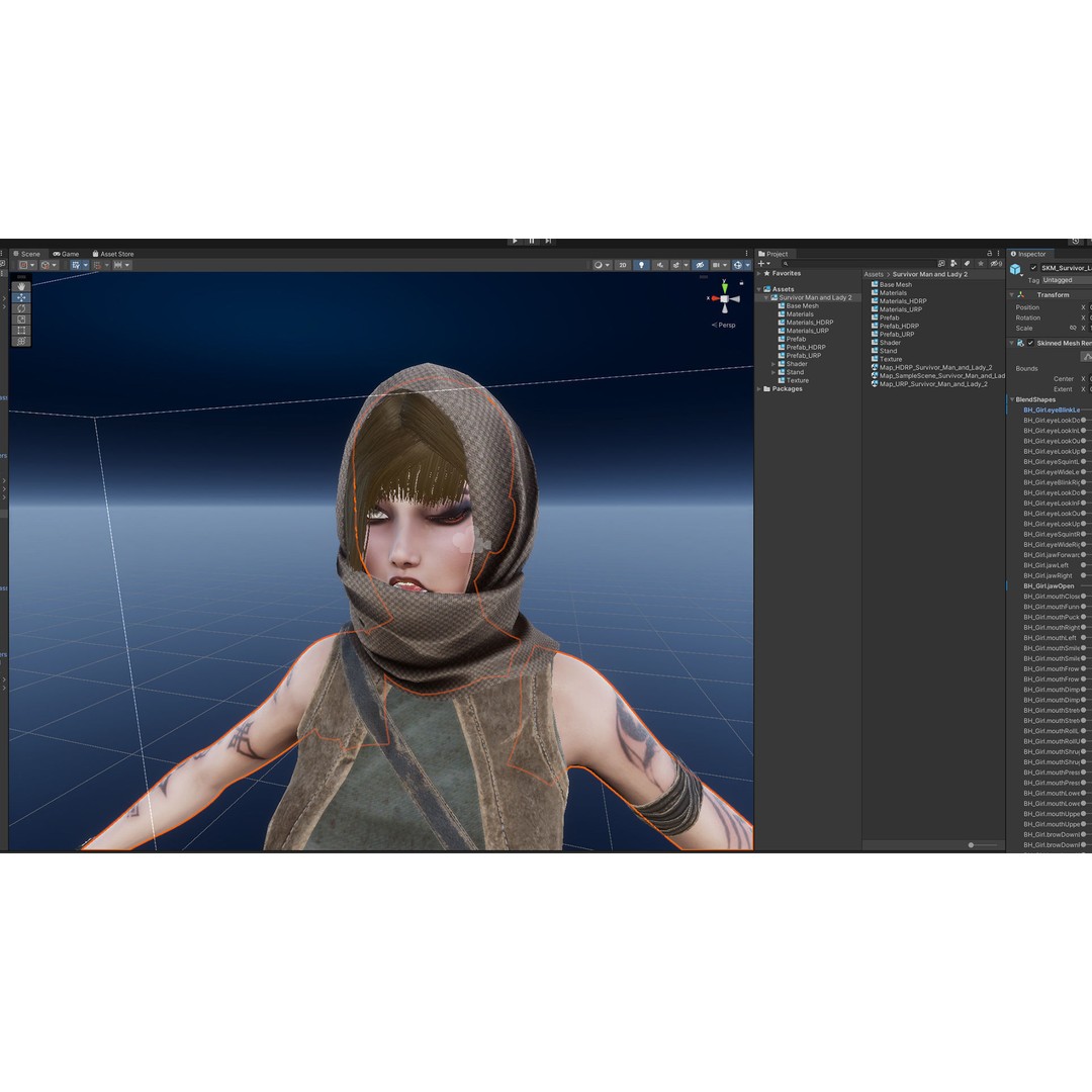 Survivor Man and Lady 3D Model – Low Poly Rigged Character, FBX - View 17