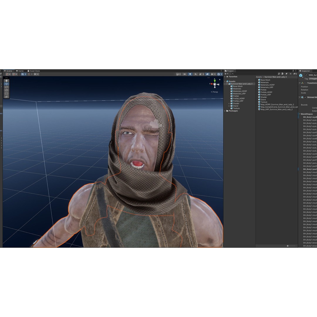 Survivor Man and Lady 3D Model – Low Poly Rigged Character, FBX - View 20