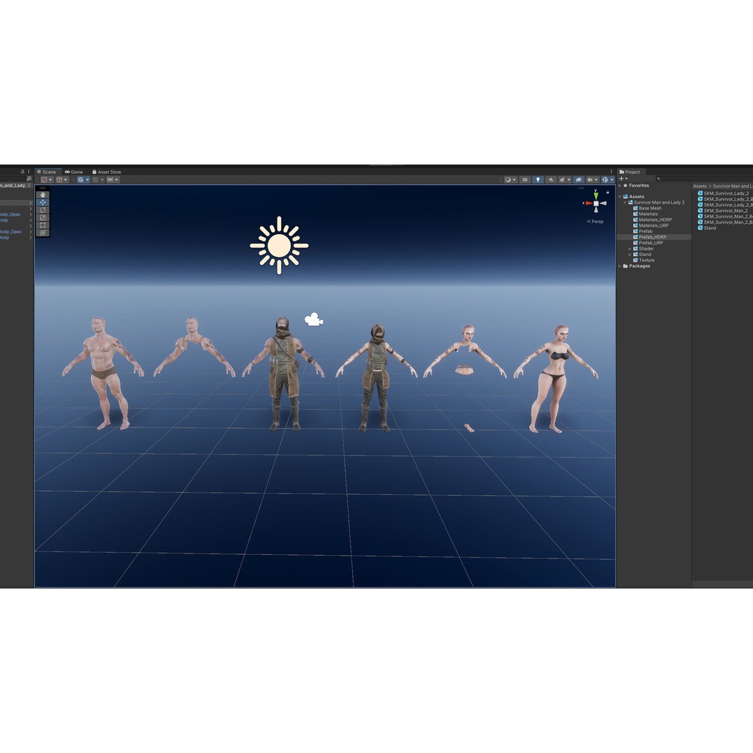 Survivor Man and Lady 3D Model – Low Poly Rigged Character, FBX - View 21