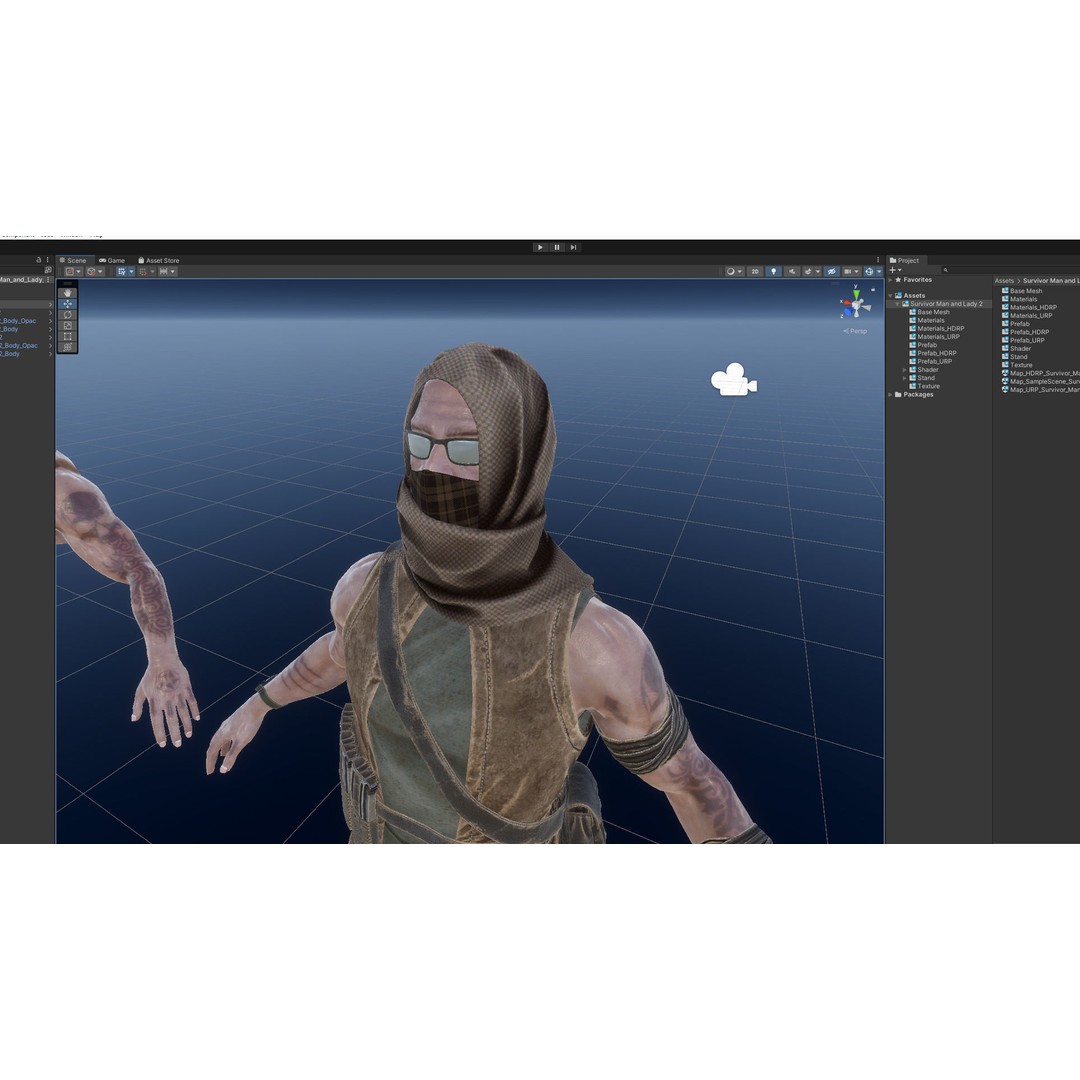Survivor Man and Lady 3D Model – Low Poly Rigged Character, FBX - View 22