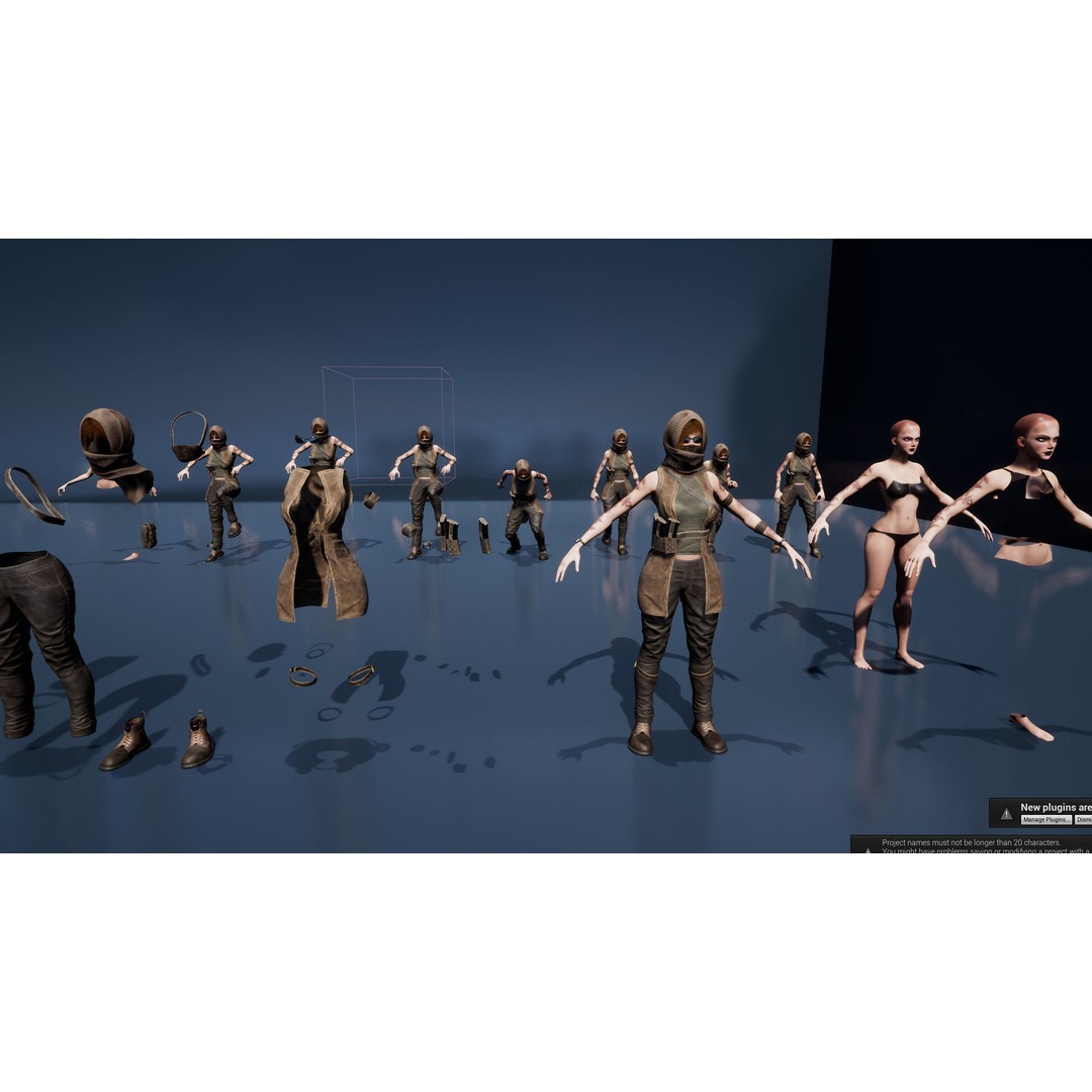 Survivor Man and Lady 3D Model – Low Poly Rigged Character, FBX - View 23