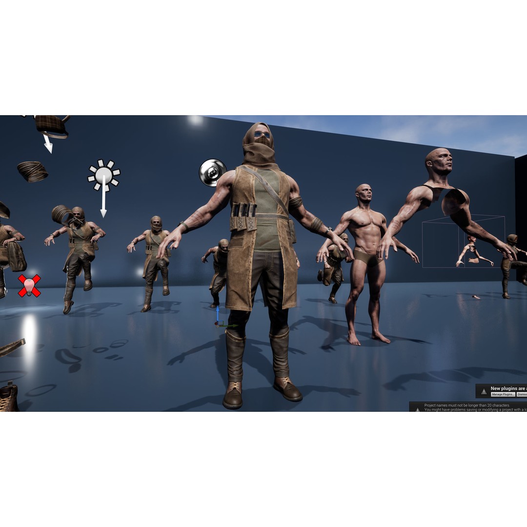 Survivor Man and Lady 3D Model – Low Poly Rigged Character, FBX - View 24