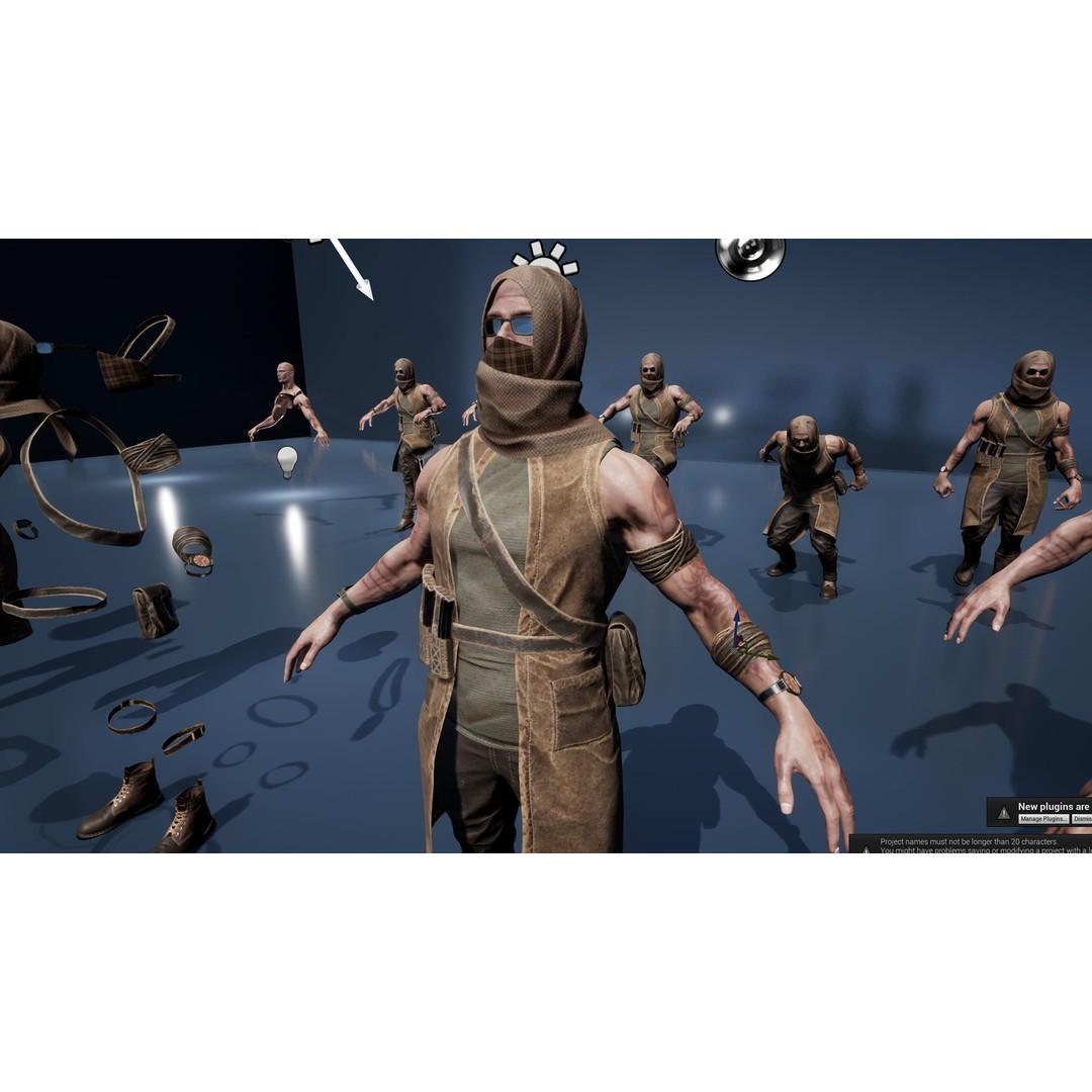 Survivor Man and Lady 3D Model – Low Poly Rigged Character, FBX - View 25