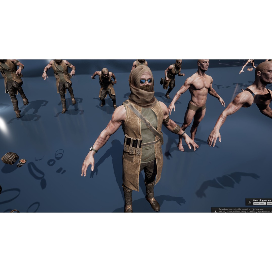 Survivor Man and Lady 3D Model – Low Poly Rigged Character, FBX - View 27