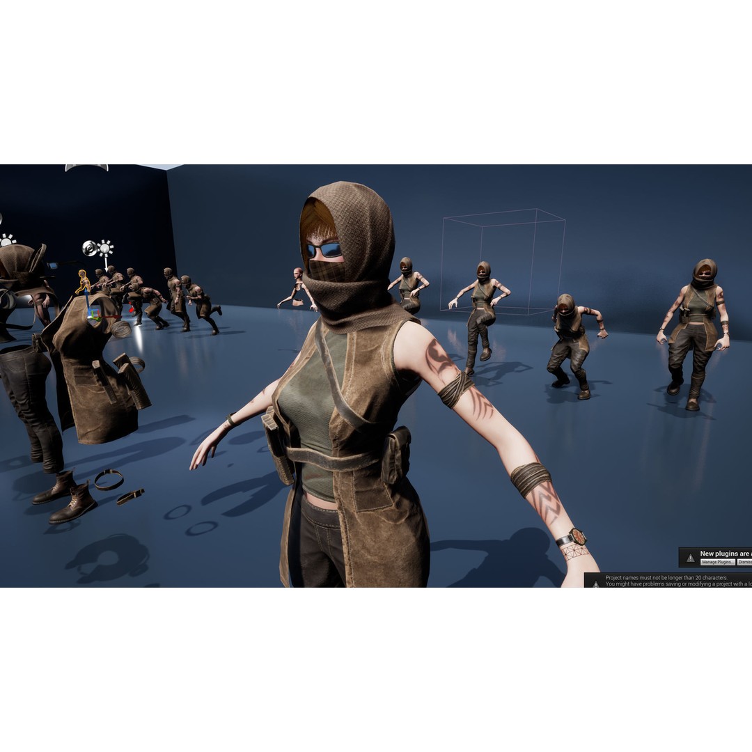 Survivor Man and Lady 3D Model – Low Poly Rigged Character, FBX - View 28