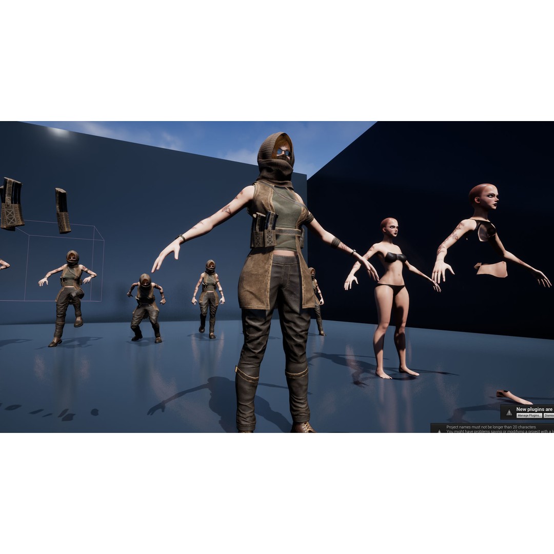 Survivor Man and Lady 3D Model – Low Poly Rigged Character, FBX - View 29