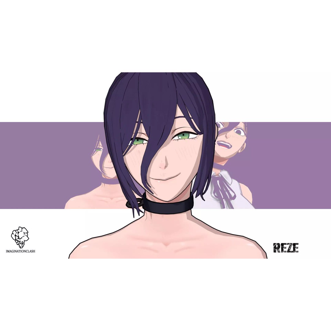 Reze 3D Model – Anime Character with Rigging and Textures - View 6