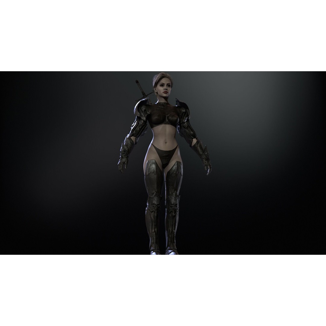 Knight Girl 3D Model – Low Poly Character with Rigging and Animations - View 10