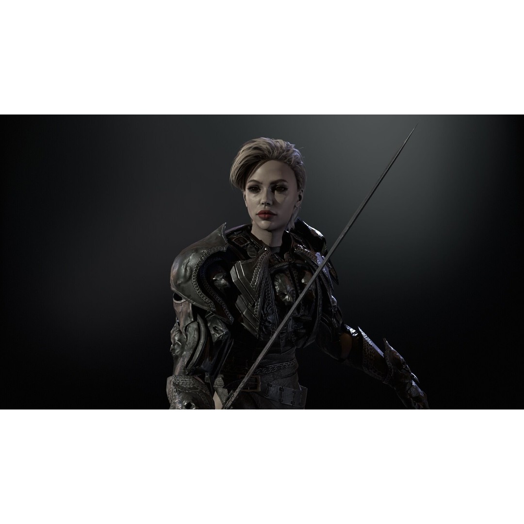 Knight Girl 3D Model – Low Poly Character with Rigging and Animations - View 17