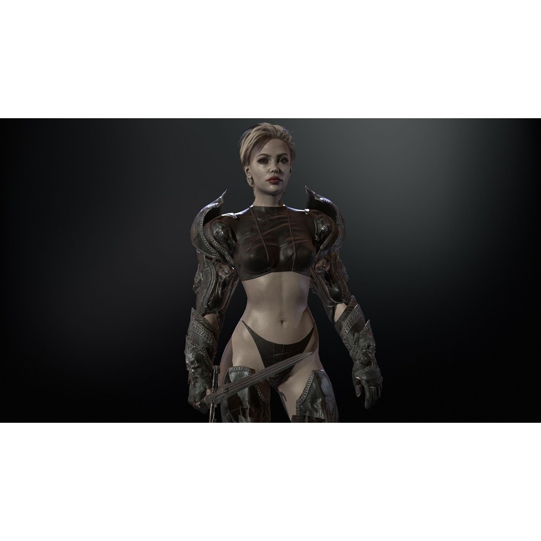Knight Girl 3D Model – Low Poly Character with Rigging and Animations - View 31