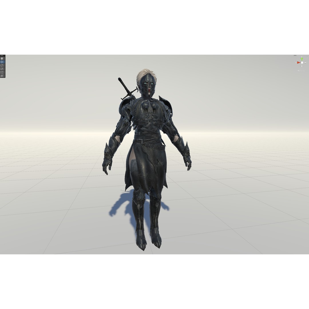 Knight Girl 3D Model – Low Poly Character with Rigging and Animations - View 42