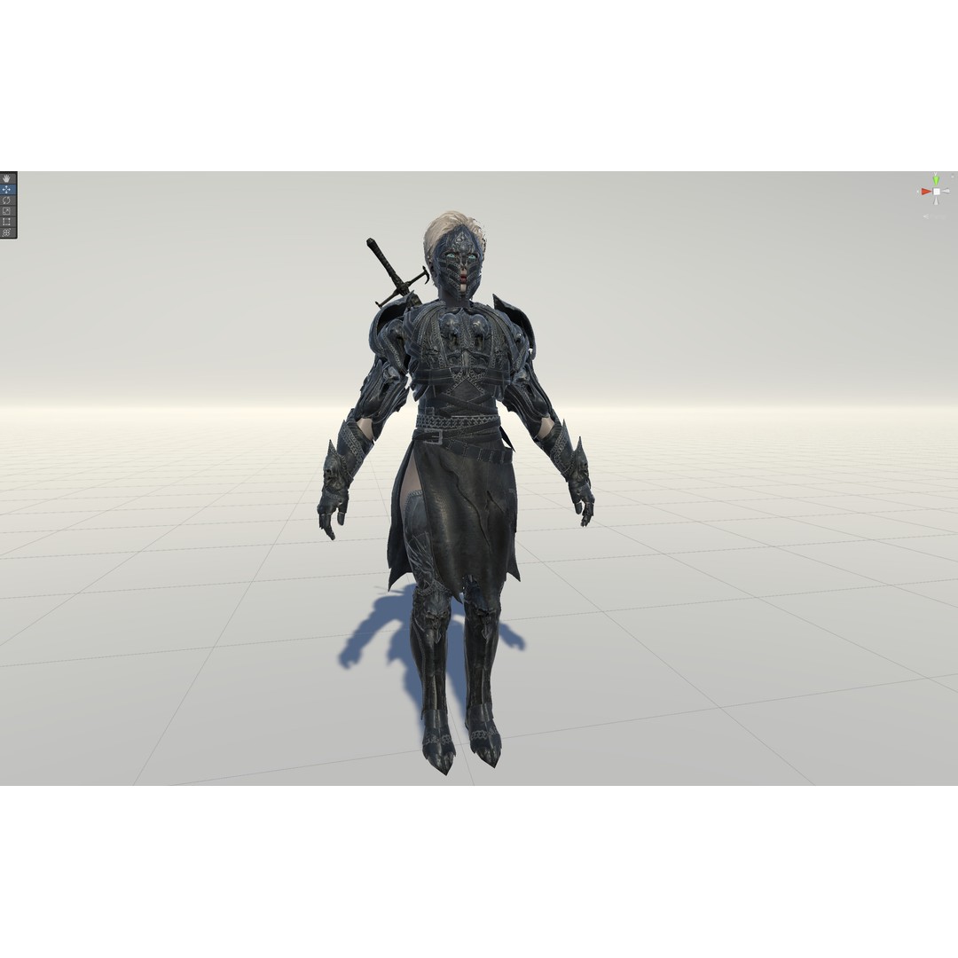 Knight Girl 3D Model – Low Poly Character with Rigging and Animations - View 43