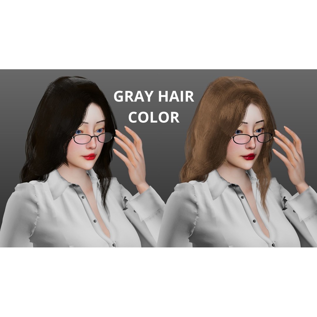 Office Woman 3D Model – Game Ready Low-Poly Character, FBX, PBR - View 11